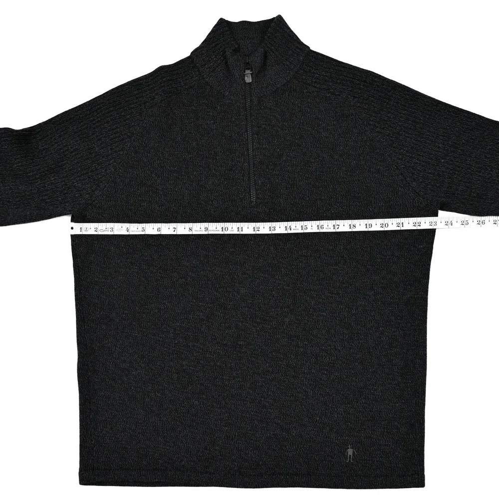 Smartwool Men's 100% Merino Wool Quarter 1/4 Zip Sweater Black Large Outdoor